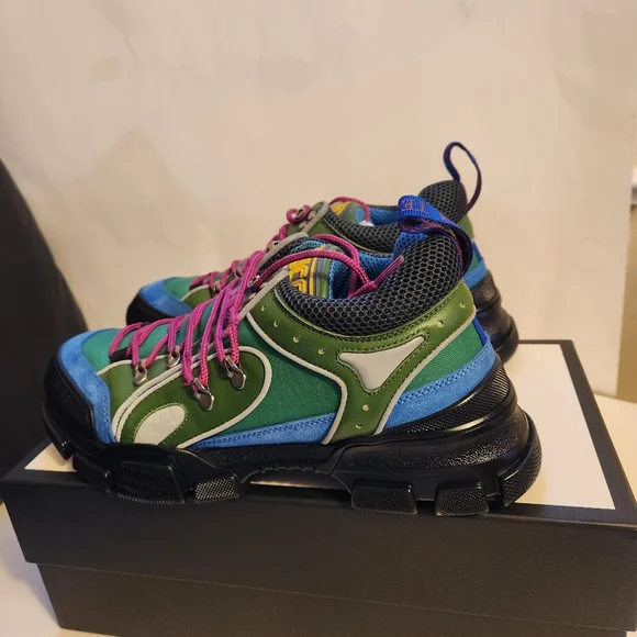 Gucci - Flashtrek Reflective Leather, Suede and Mesh Sneakers - Multi 9 BNWB - Picture 12 of 13